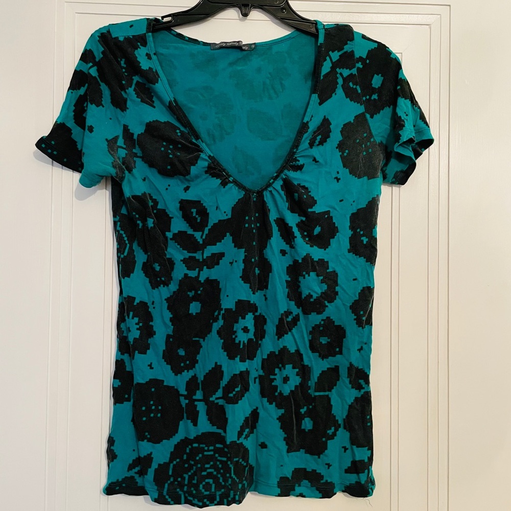 Truly Madly Deeply Teal Floral T-shirt